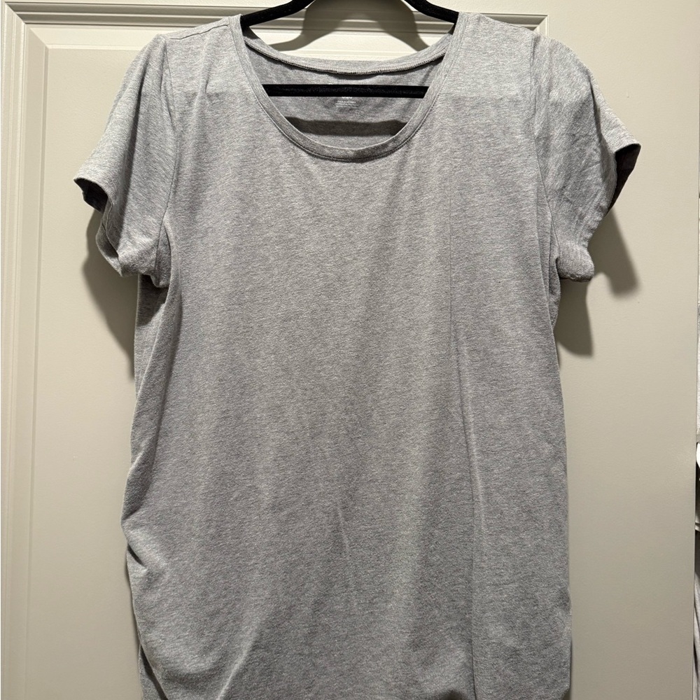 BumpStart Relaxed Gray Ruched Short Sleeve Tee